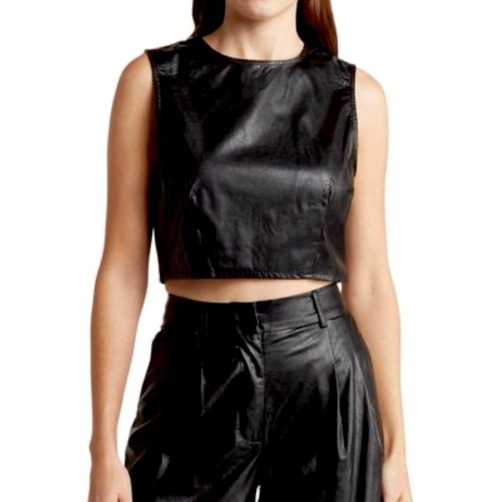 NWT NSR Faux Leather Crop Too